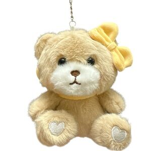 Adorable Plush Teddy Bear with Bow Keychain